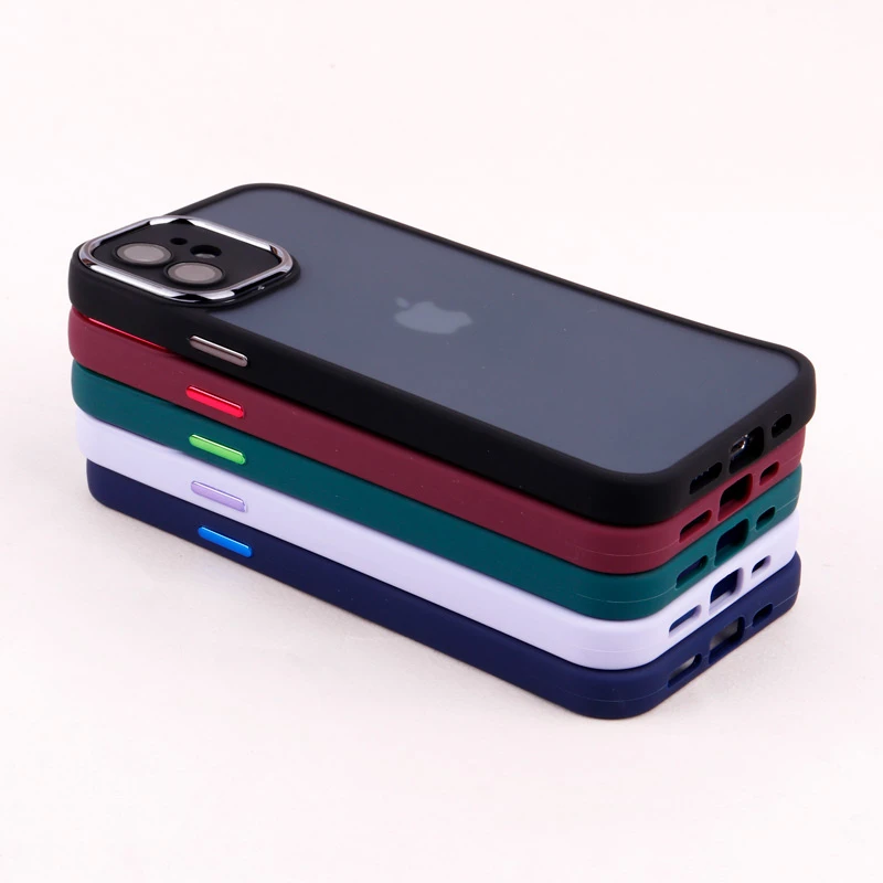 قاب PC آیفون iPhone 12 متال ایرون پشت مات محافظ لنزدار