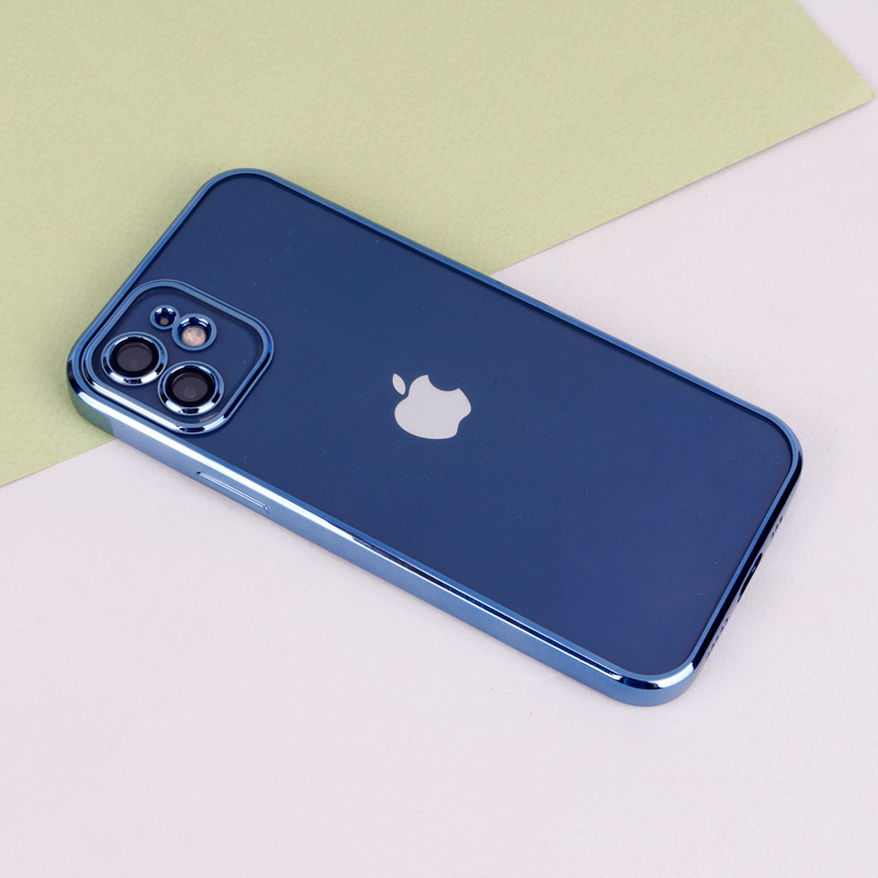 قاب ساده شفاف دور رنگی محافظ لنزدار iPhone 12