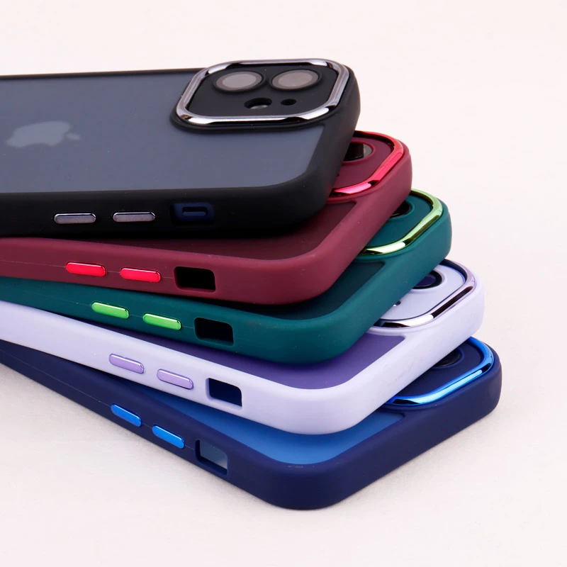 قاب PC آیفون iPhone 12 متال ایرون پشت مات محافظ لنزدار