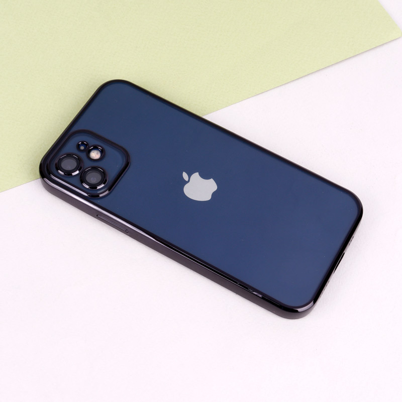 قاب ساده شفاف دور رنگی محافظ لنزدار iPhone 12
