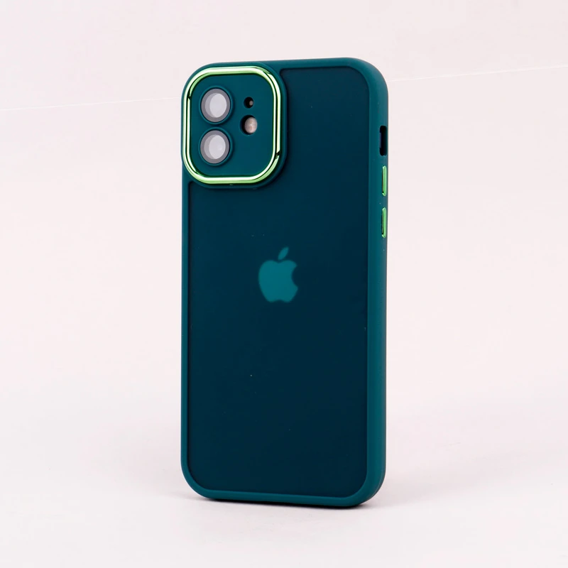 قاب PC آیفون iPhone 12 متال ایرون پشت مات محافظ لنزدار