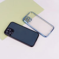 قاب ساده شفاف دور رنگی محافظ لنزدار iPhone 12 Pro Max