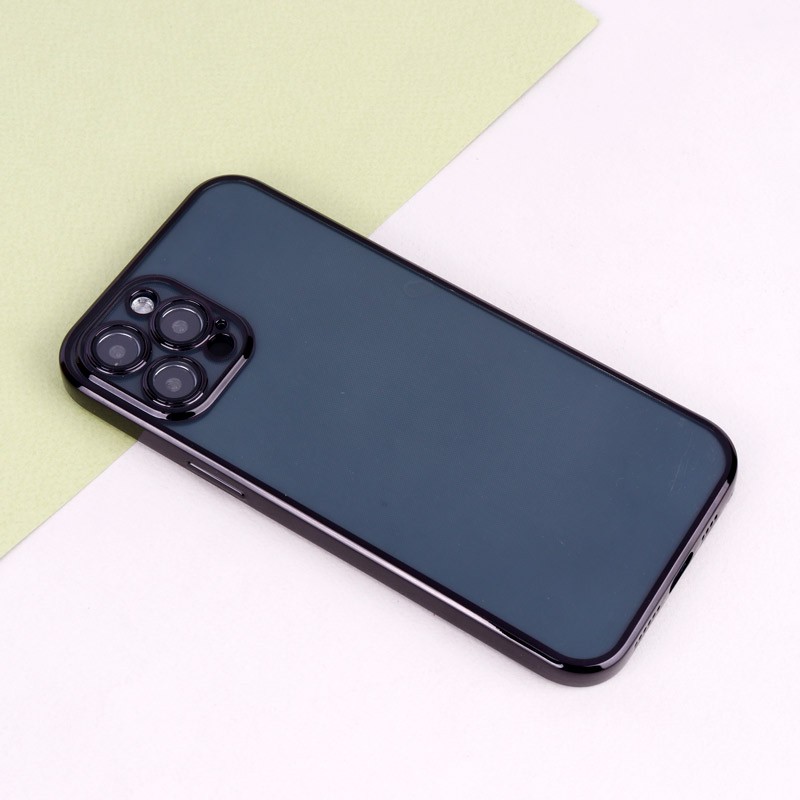 قاب ساده شفاف دور رنگی محافظ لنزدار iPhone 12 Pro Max