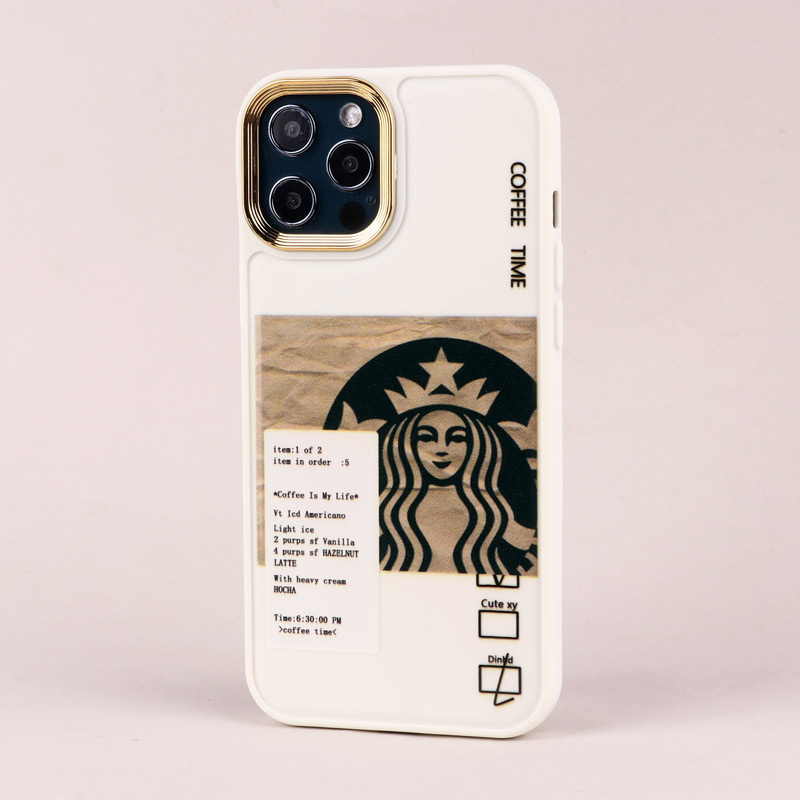 قاب طرحدار Starbucks دور لنز فلزی iPhone 12 Pro Max