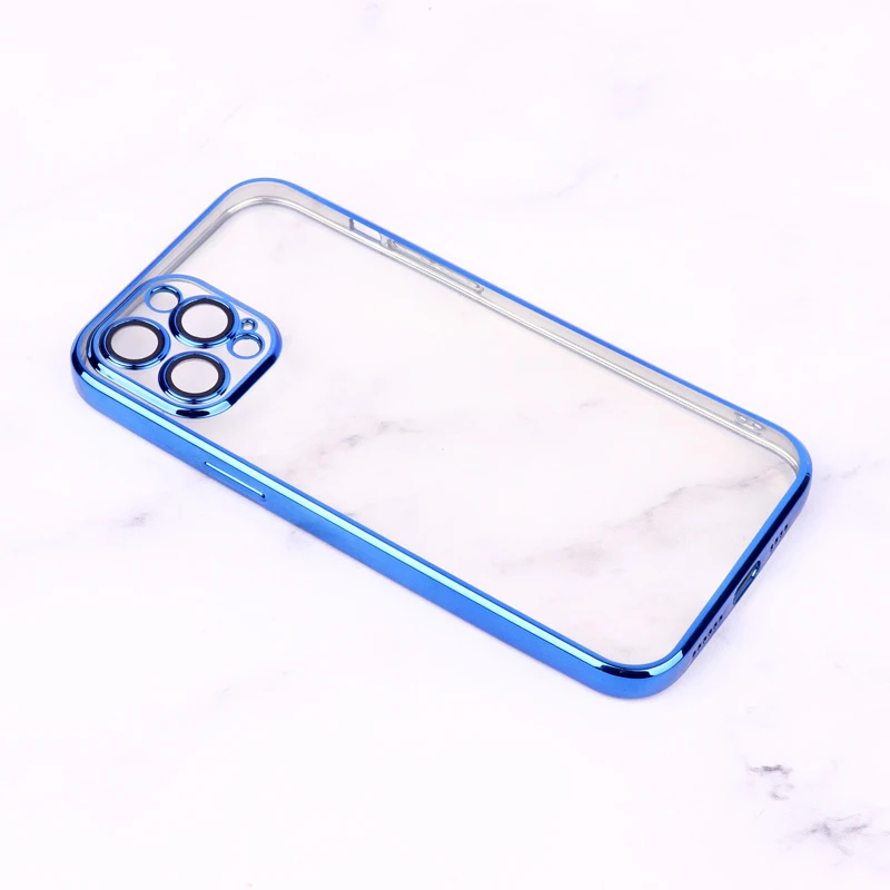 قاب ساده شفاف دور رنگی محافظ لنزدار iPhone 12 Pro Max