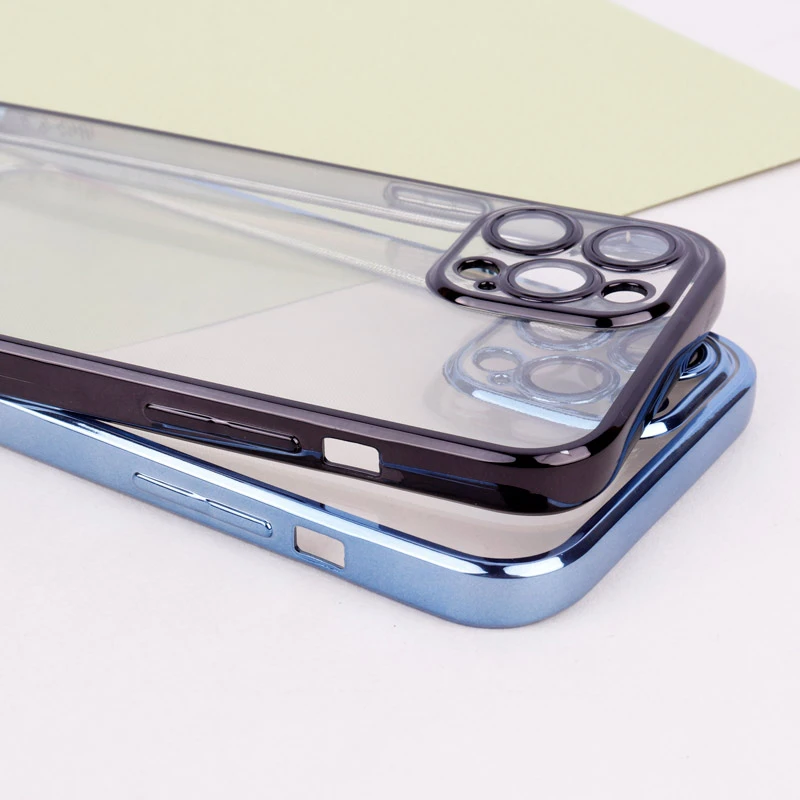 قاب ساده شفاف دور رنگی محافظ لنزدار iPhone 12 Pro Max