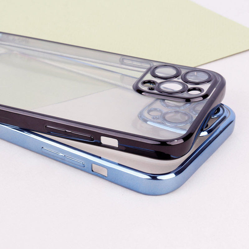 قاب ساده شفاف دور رنگی محافظ لنزدار iPhone 12 Pro Max