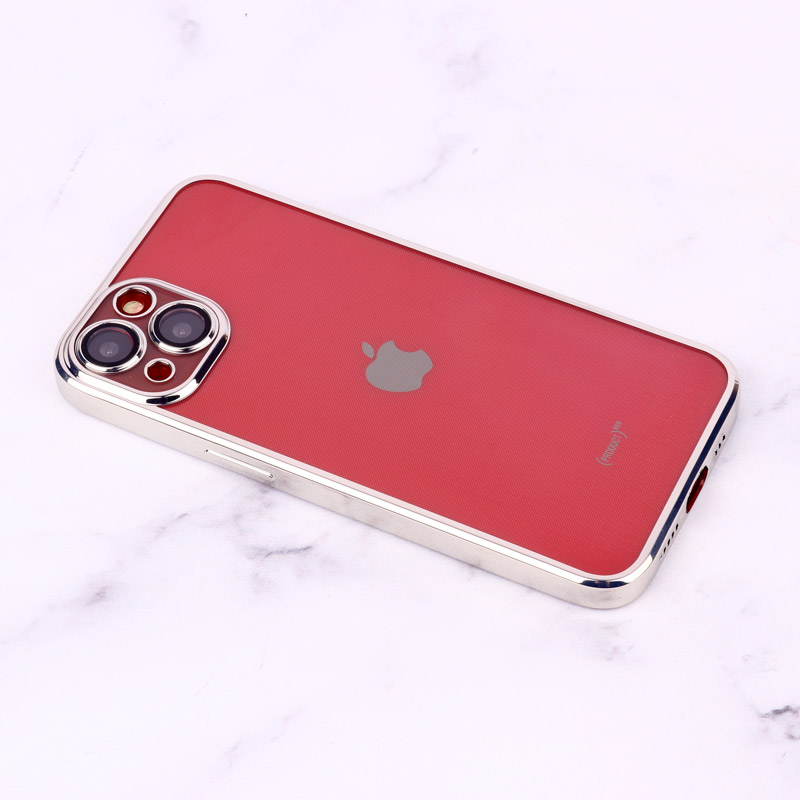 قاب ساده شفاف دور رنگی محافظ لنزدار iPhone 13