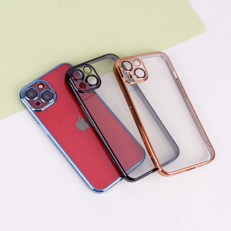 قاب ساده شفاف دور رنگی محافظ لنزدار iPhone 13