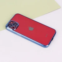 قاب ساده شفاف دور رنگی محافظ لنزدار iPhone 13
