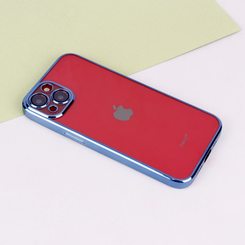 قاب ساده شفاف دور رنگی محافظ لنزدار iPhone 13