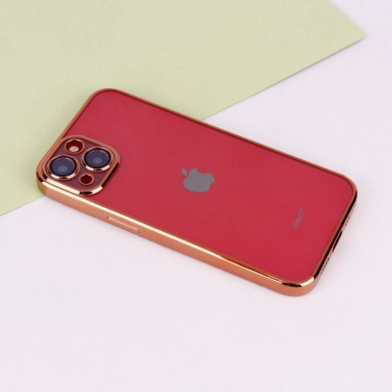 قاب ساده شفاف دور رنگی محافظ لنزدار iPhone 13