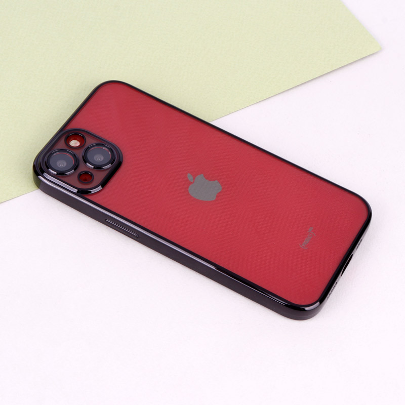 قاب ساده شفاف دور رنگی محافظ لنزدار iPhone 13