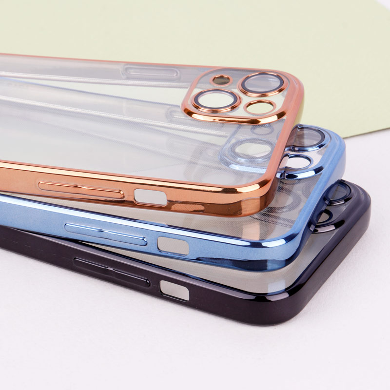 قاب ساده شفاف دور رنگی محافظ لنزدار iPhone 13