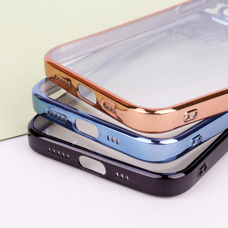 قاب ساده شفاف دور رنگی محافظ لنزدار iPhone 13