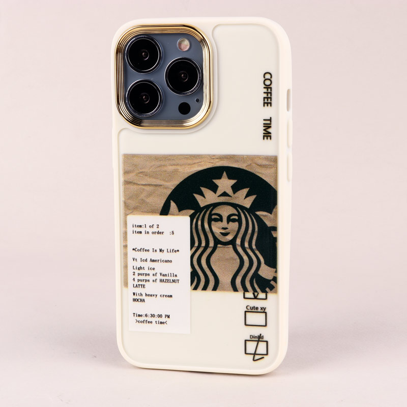 قاب طرحدار Starbucks دور لنز فلزی iPhone 13 Pro