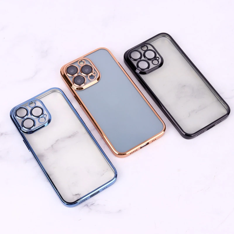 قاب ساده شفاف دور رنگی محافظ لنزدار iPhone 13 Pro