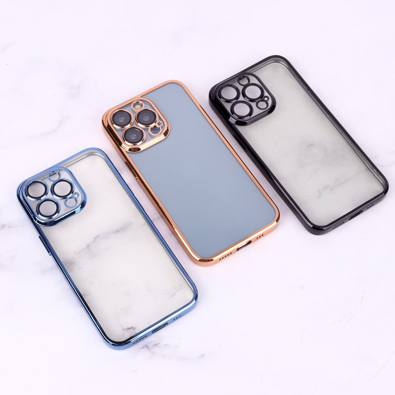 قاب ساده شفاف دور رنگی محافظ لنزدار iPhone 13 Pro