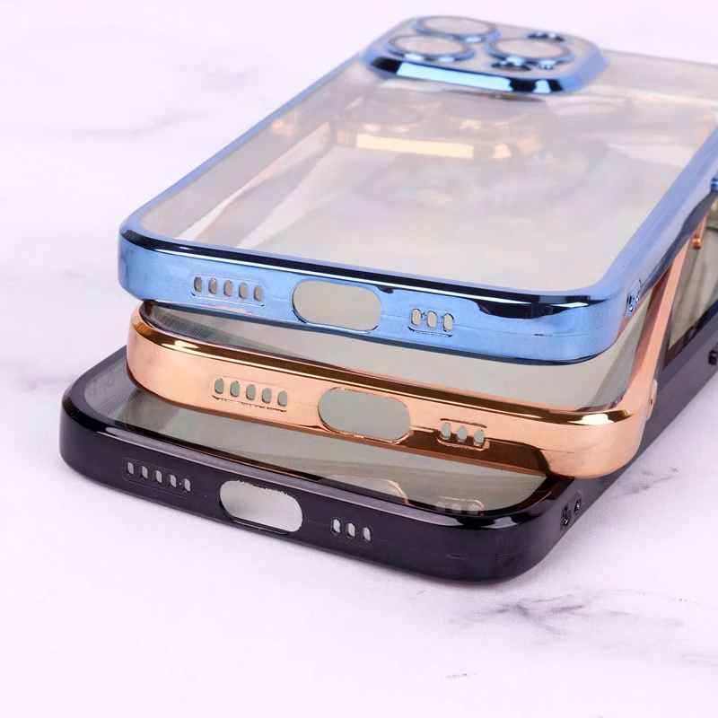 قاب ساده شفاف دور رنگی محافظ لنزدار iPhone 13 Pro
