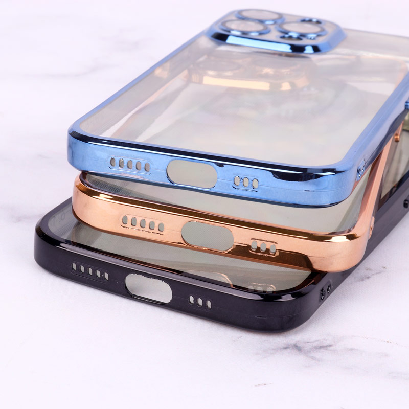 قاب ساده شفاف دور رنگی محافظ لنزدار iPhone 13 Pro