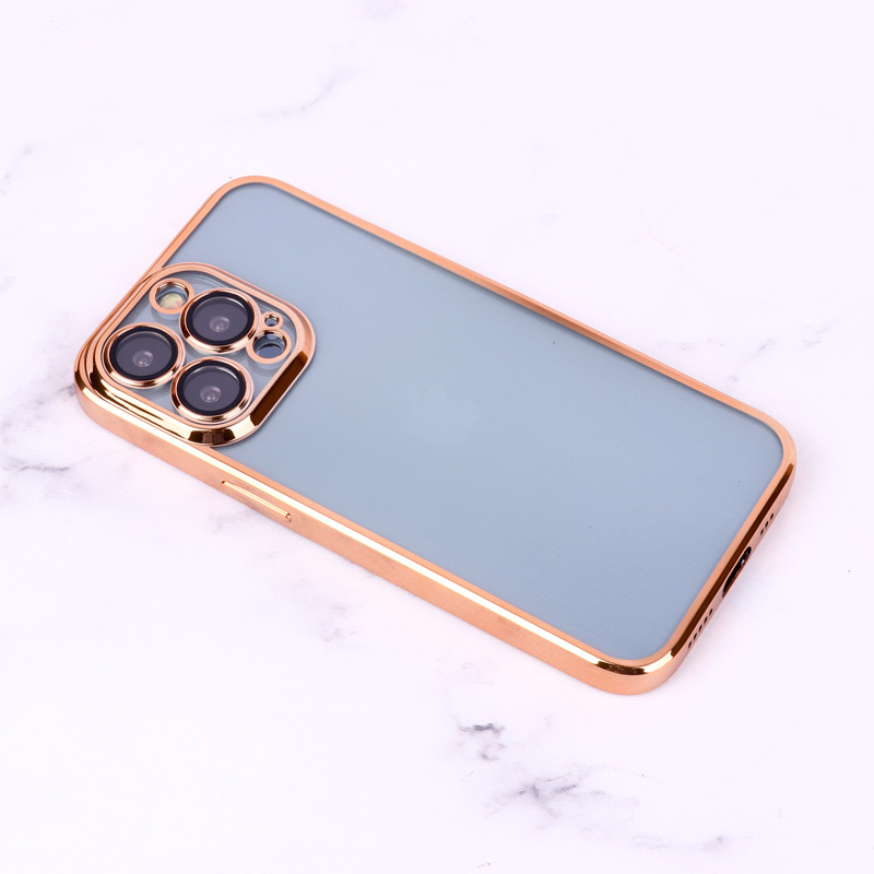 قاب ساده شفاف دور رنگی محافظ لنزدار iPhone 13 Pro