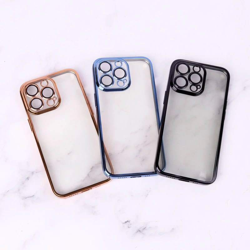 قاب ساده شفاف دور رنگی محافظ لنزدار iPhone 13 Pro
