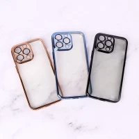 قاب ساده شفاف دور رنگی محافظ لنزدار iPhone 13 Pro