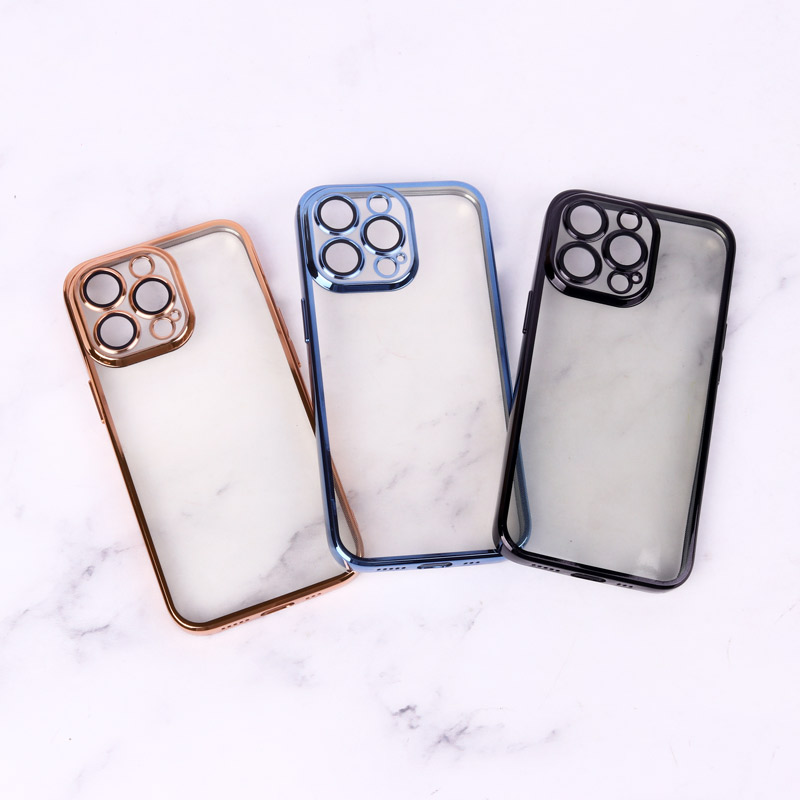 قاب ساده شفاف دور رنگی محافظ لنزدار iPhone 13 Pro