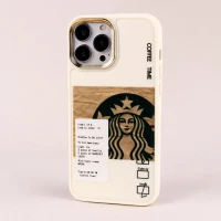 قاب طرحدار Starbucks دور لنز فلزی iPhone 13 Pro Max