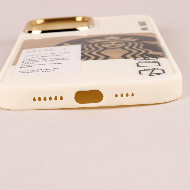 قاب طرحدار Starbucks دور لنز فلزی iPhone 13 Pro Max