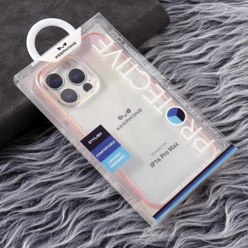 خرید قاب ضد ضربه شفاف Keephone دور هولوگرامی iPhone 14 Pro Max تکنوسان