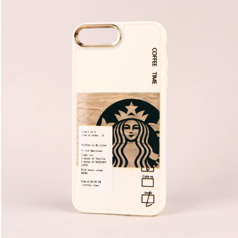 قاب طرحدار Starbucks دور لنز فلزی iPhone 7 Plus / 8 Plus