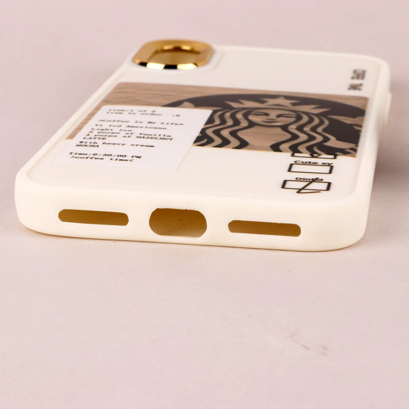 قاب طرحدار Starbucks دور لنز فلزی iPhone X / XS