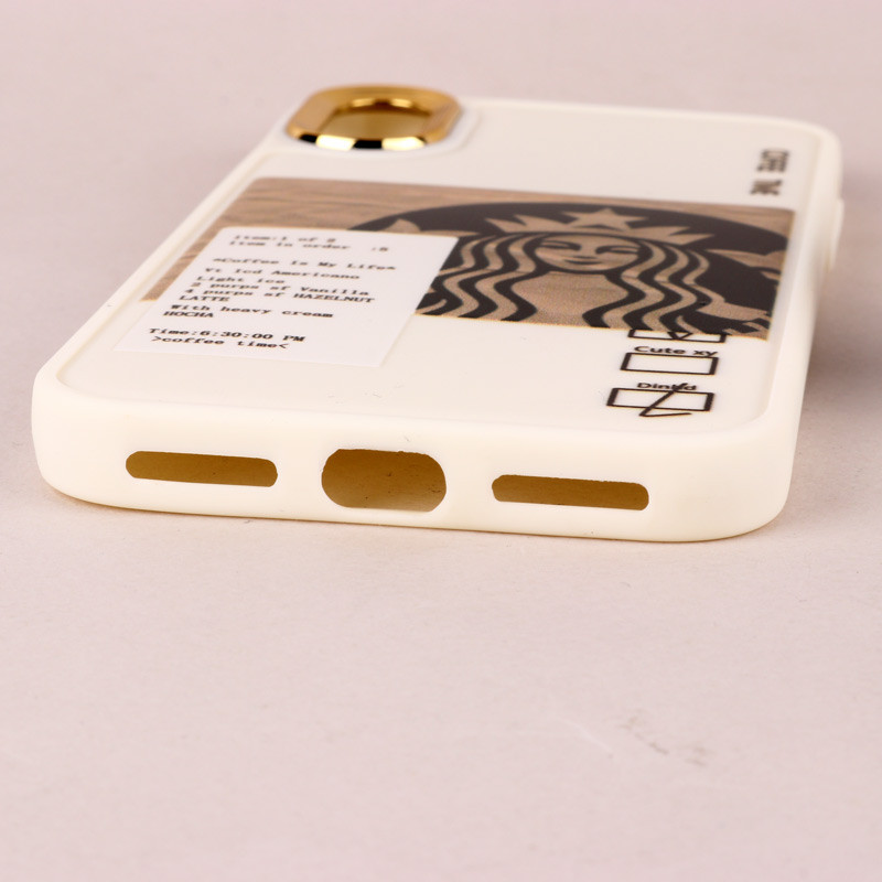 قاب طرحدار Starbucks دور لنز فلزی iPhone X / XS
