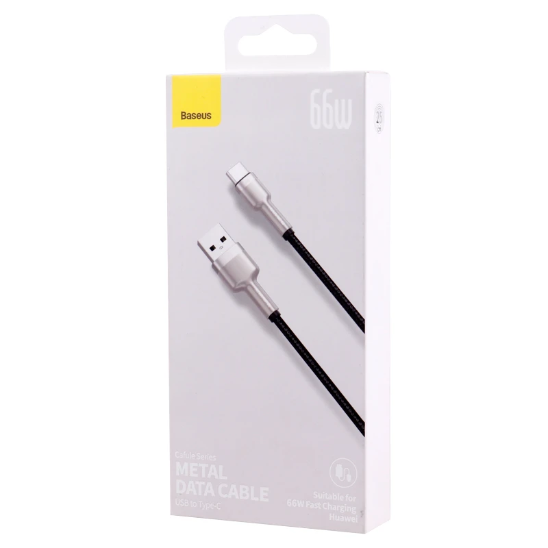 کابل کوتاه تایپ سی فست شارژ Baseus Cafule Series Metal CAKF000001 6A 66W 25cm
