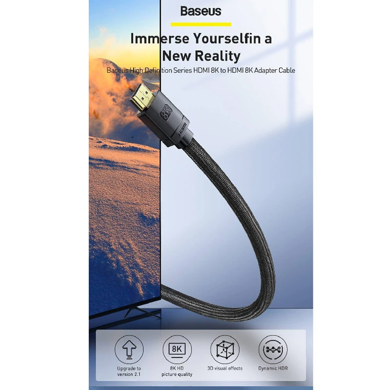 کابل HDMI 8K باسئوس High Definition Series CAKGQ-L01 طول 3 متر