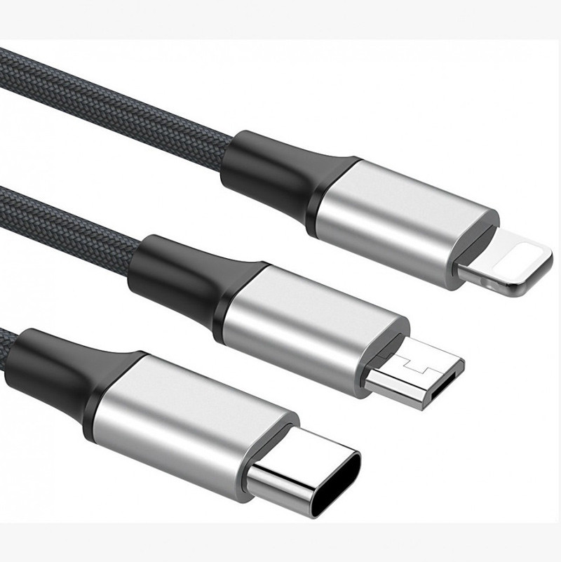کابل 3 سر فست شارژ Baseus Rapid Series CAMLT-SUS 3A 1.2m