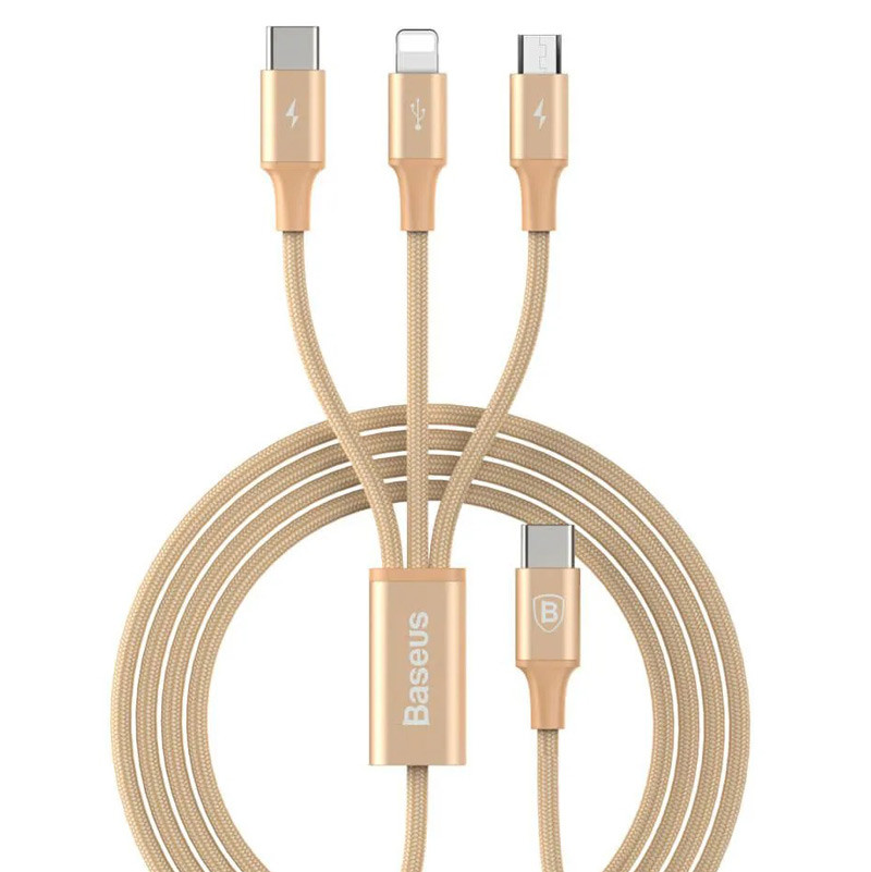 کابل 3 سر فست شارژ Baseus Rapid Series CAMLT-SUS 3A 1.2m