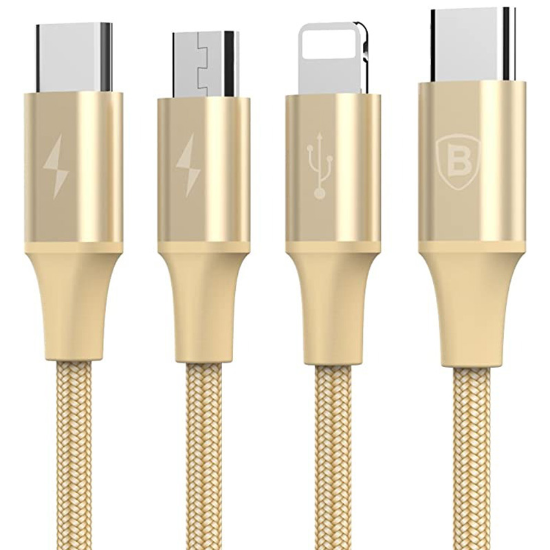 کابل 3 سر فست شارژ Baseus Rapid Series CAMLT-SUS 3A 1.2m
