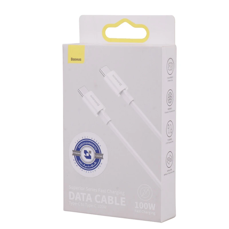کابل دو سر تایپ سی فست شارژ 100 وات باسئوس Superior Series CATYS-B0 طول 1 متر