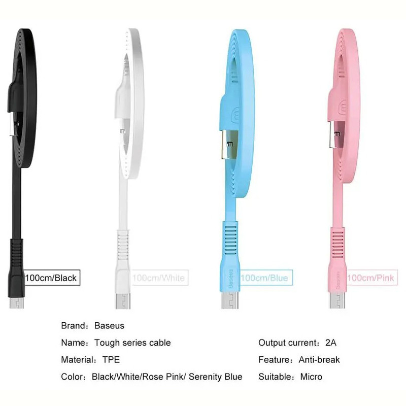 کابل میکرو یو اس بی Baseus Tough Series CAMZY-B0 2A 1m