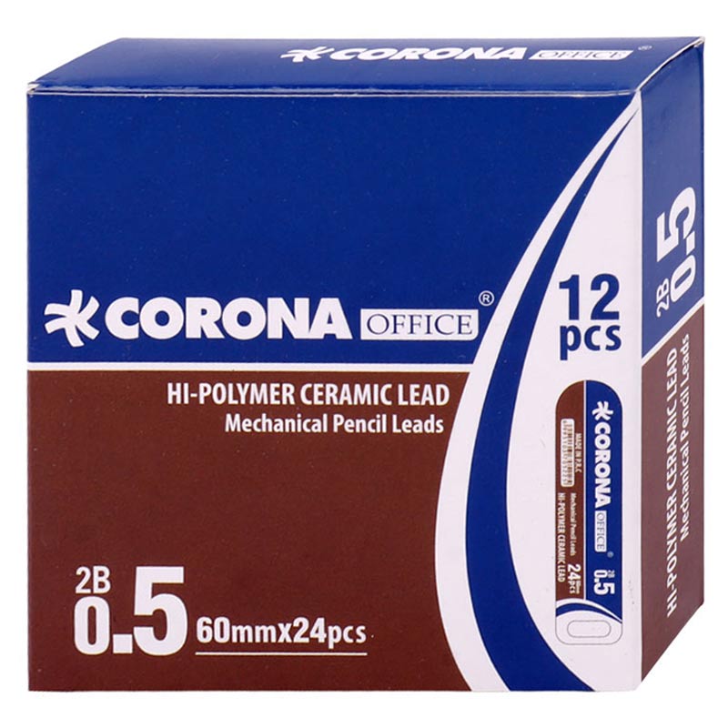 نوک مداد نوکی Corona PL-05 0.5mm 2B بسته 12 عددی