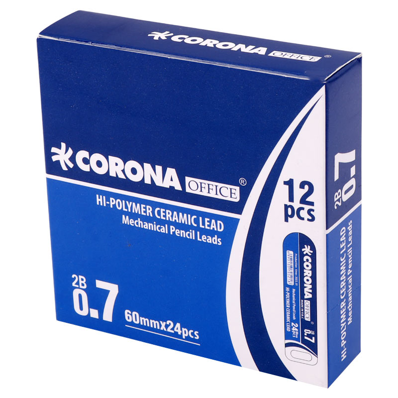 نوک مداد نوکی Corona PL-07 0.7mm 2B بسته 12 عددی