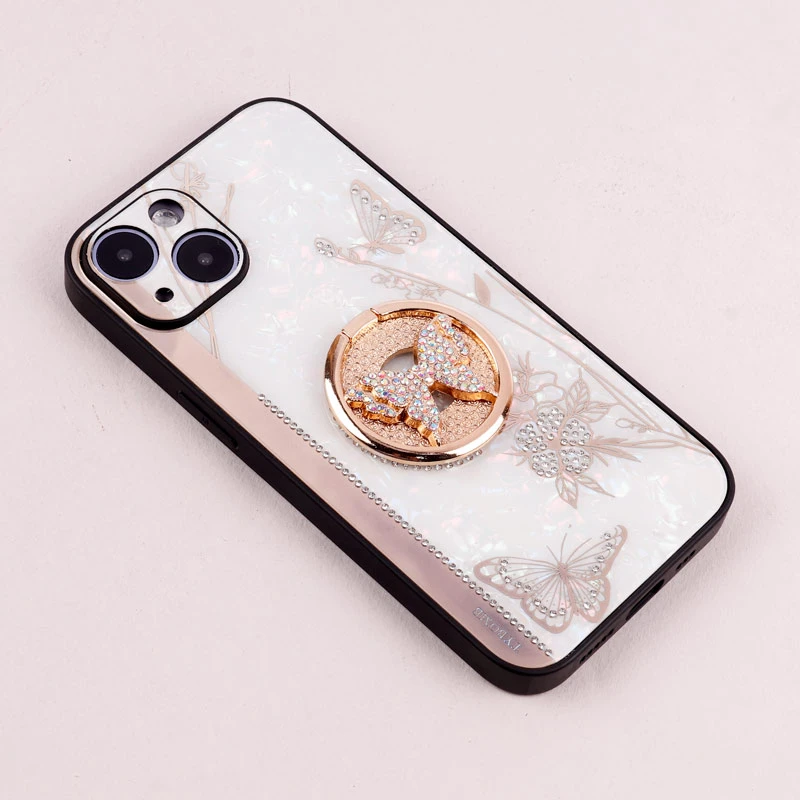 قاب طرح پروانه ای محافظ لنزدار برجسته پاپ سوکت دار iPhone 14