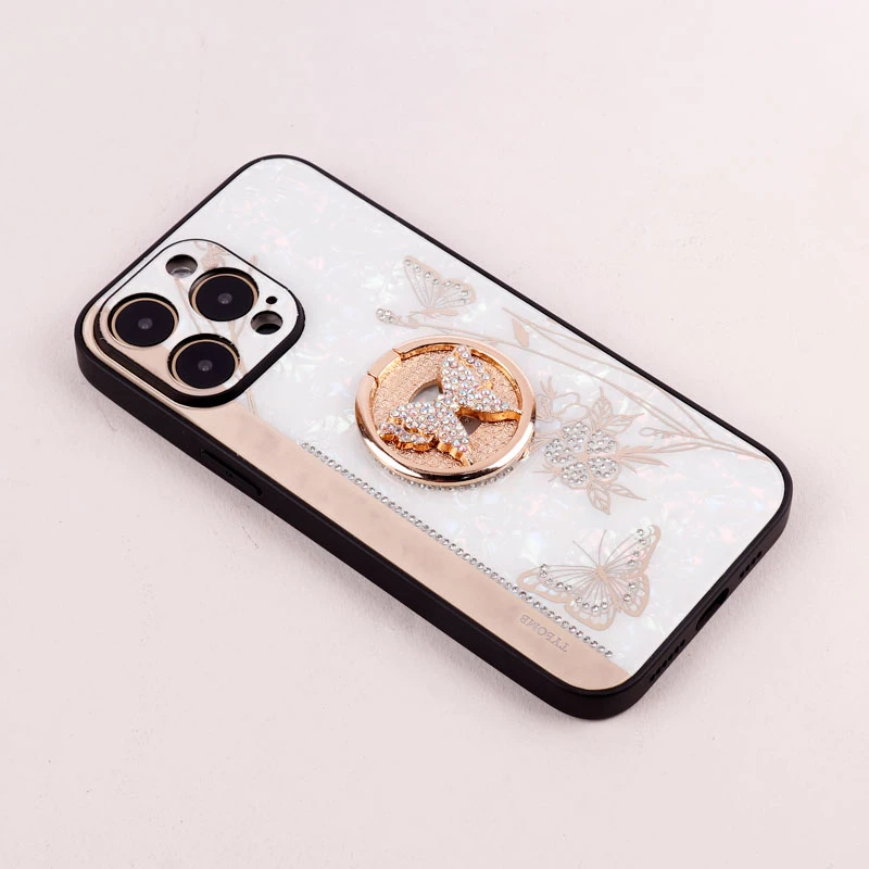 قاب طرح پروانه ای محافظ لنزدار برجسته پاپ سوکت دار iPhone 14 Pro Max