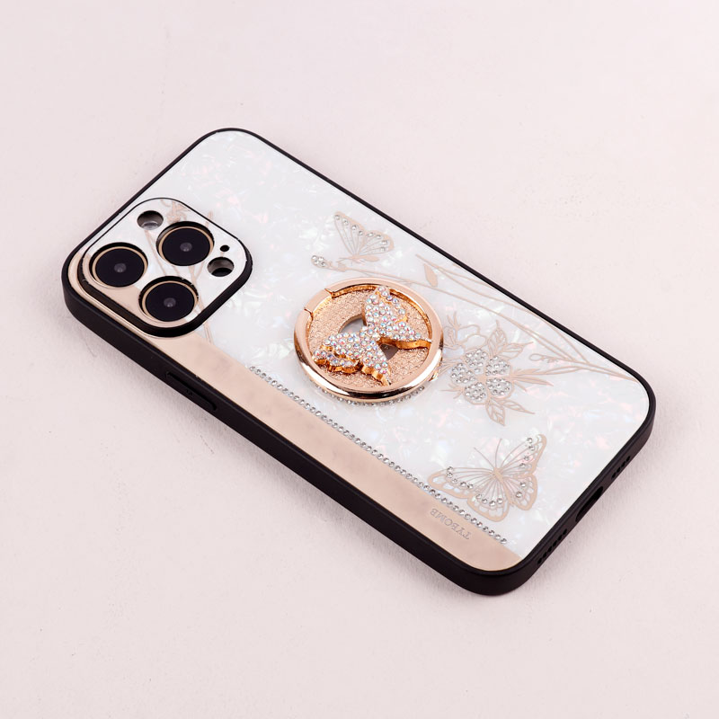 قاب طرح پروانه ای محافظ لنزدار برجسته پاپ سوکت دار iPhone 14 Pro Max