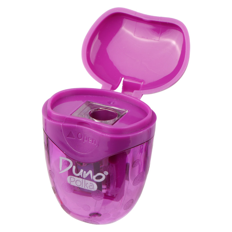تراش پلاستیکی مخزن دار Duno Polka SK140100 بسته 24 عددی