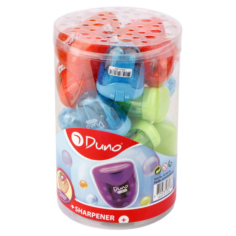 تراش پلاستیکی مخزن دار Duno Polka SK140100 بسته 24 عددی