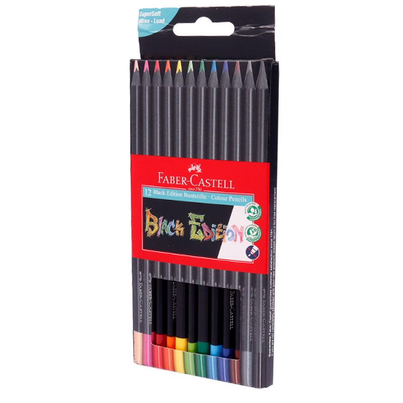مداد رنگی 12 رنگ فابر کاستل Faber-Castell Black Edition