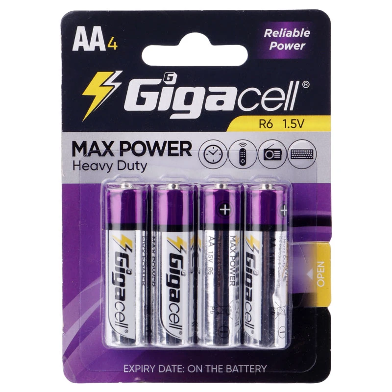 باتری چهارتایی قلمی گیگاسل Max Power Heavy Duty R6